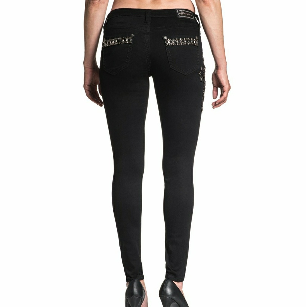 NEW AFFLICTION RAQUEL STANDARD BLACK DENIM - Picture 3 of 8